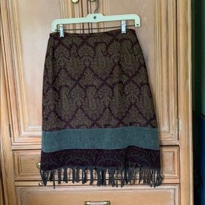J. Jill fringed skirt